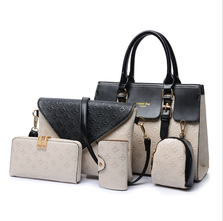 Diamond Pattern Five-Piece Mother and Child Bag Set