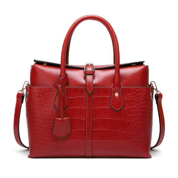 Large Capacity Fashion Tote Bag with Crocodile Pattern